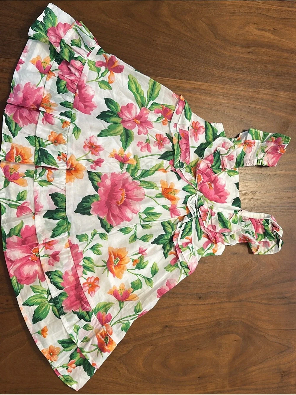 Janie and Jack White Floral Sundress with Pink & Orange Blooms
